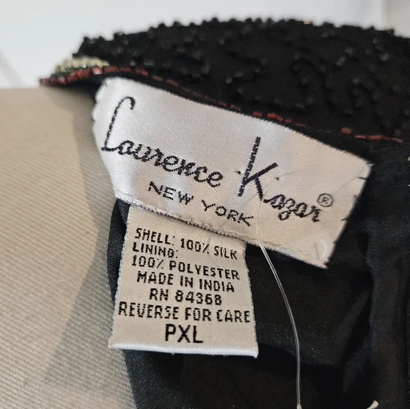 VTG NWT!! 1980s! Laurence Kazar Indian Silk Top PXL - Picture 5 of 6